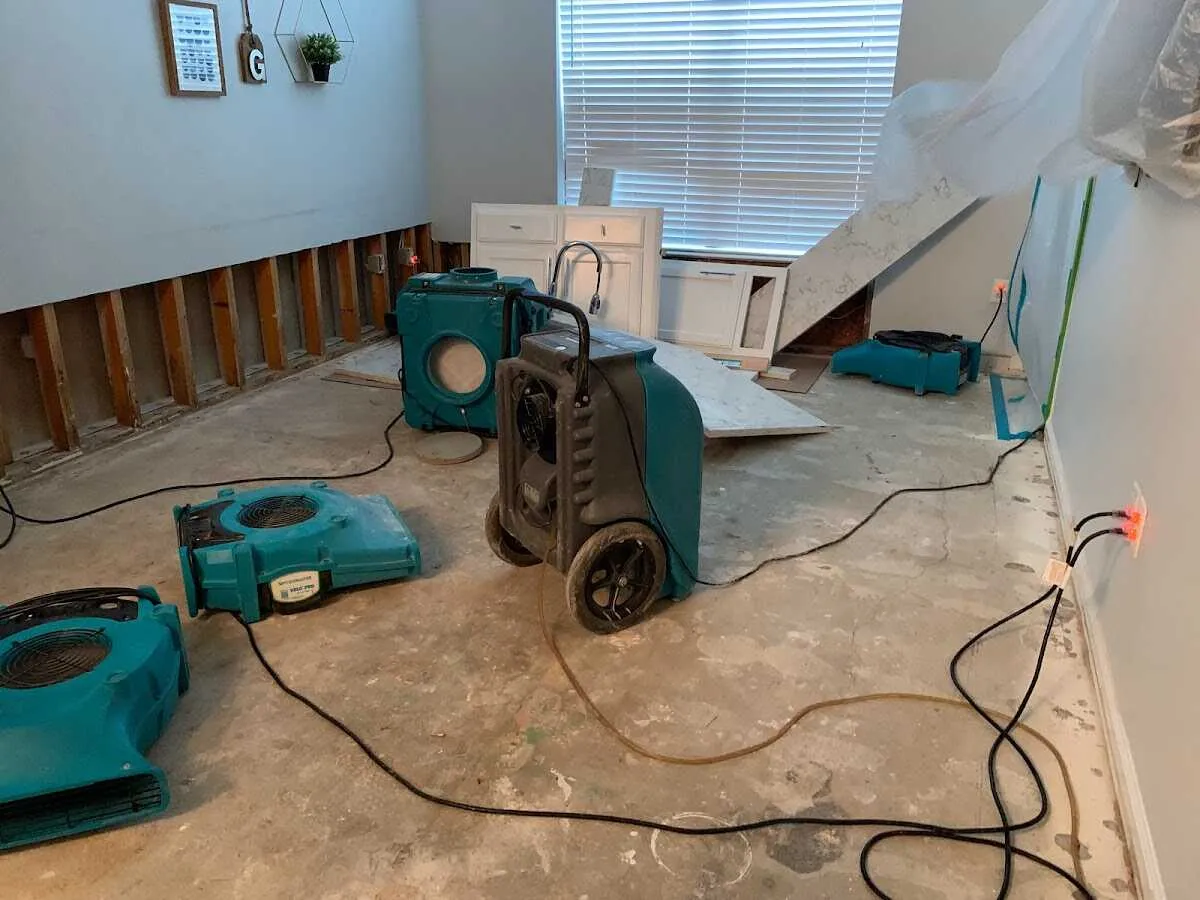 Dehumidifier in flood-cut room for Water Extraction & Removal in Westwood